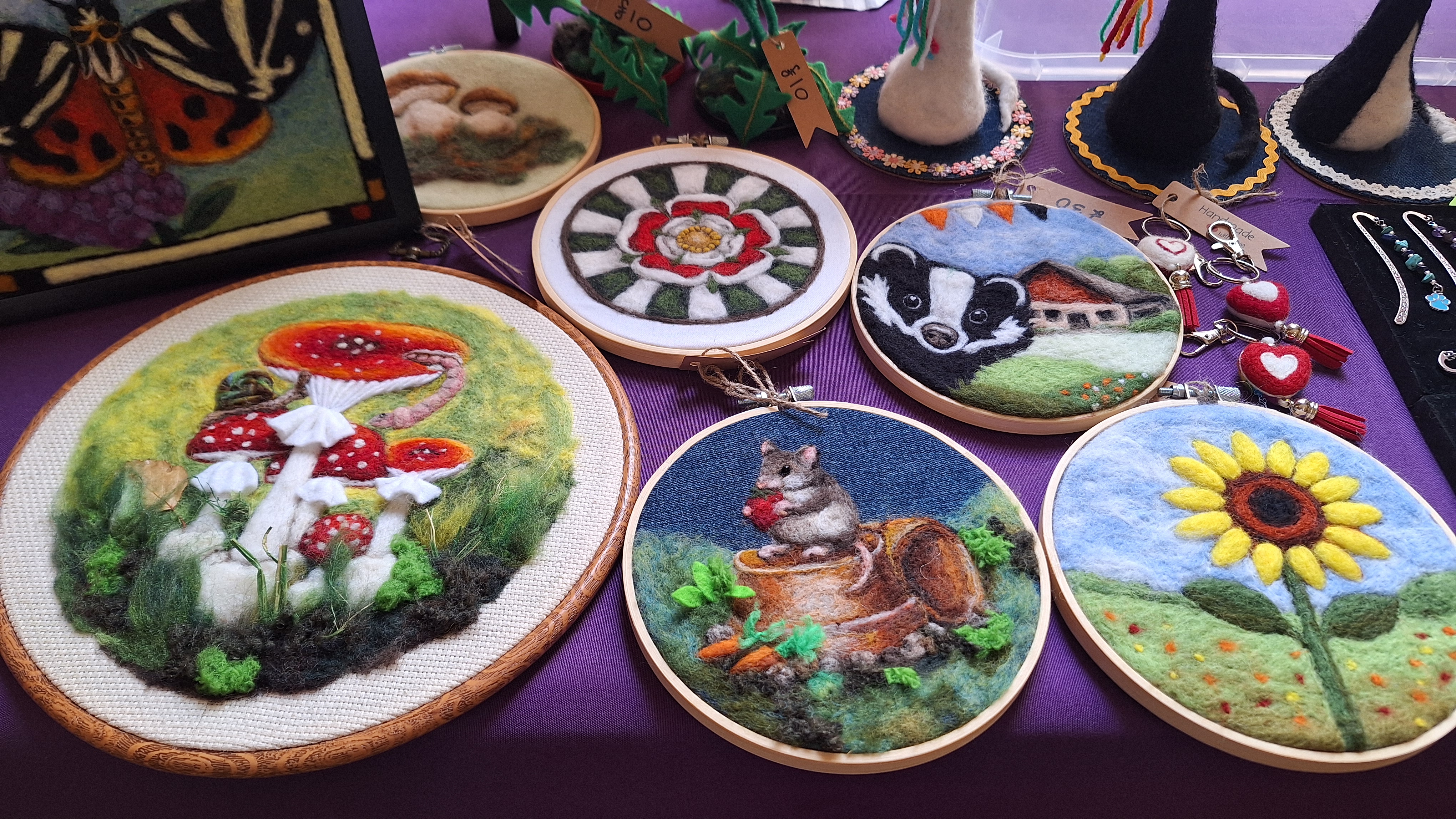 Needle-felted pictures from the craft market