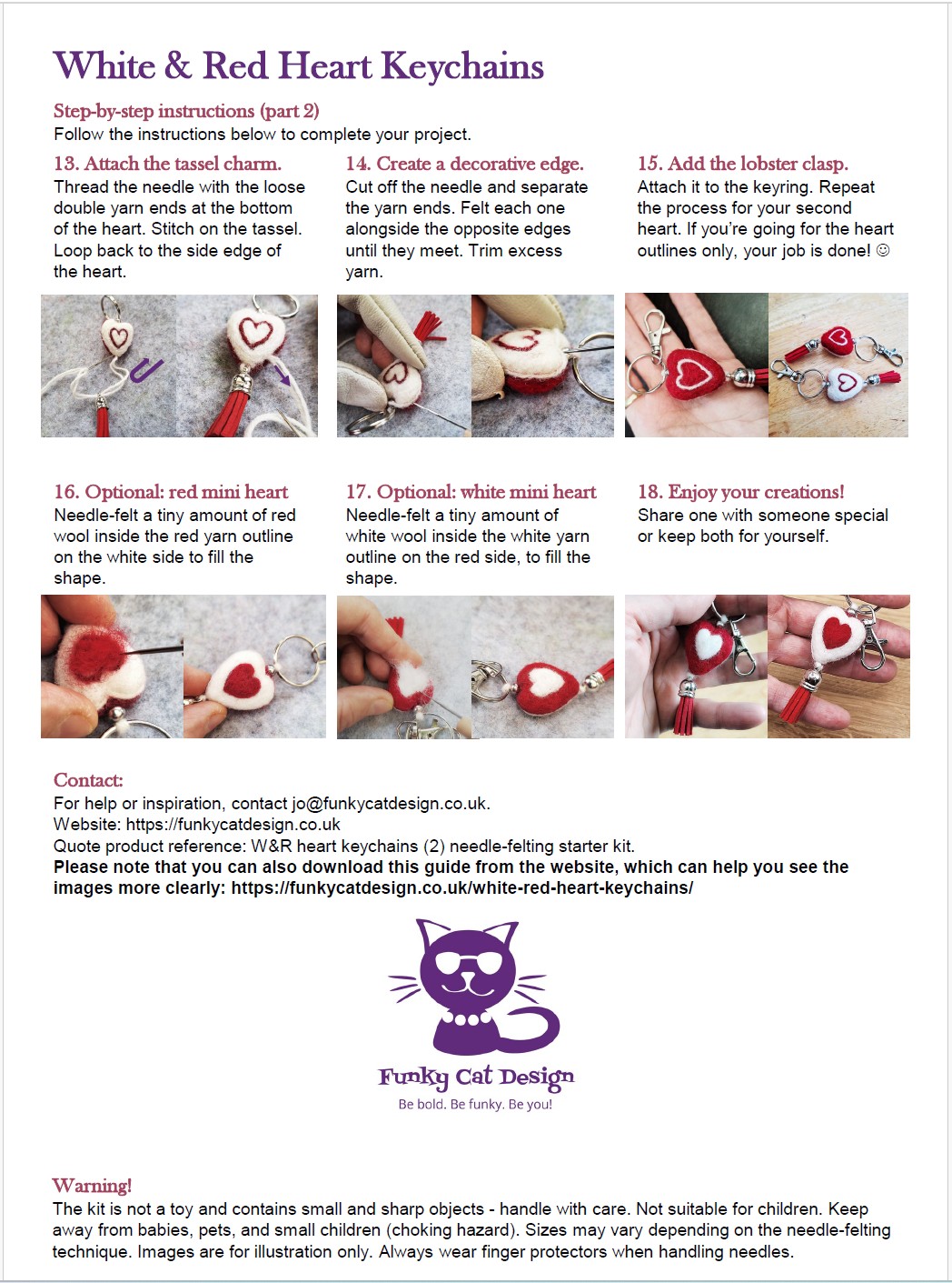 Heart key chain - needle felting kit instructions (page 3)