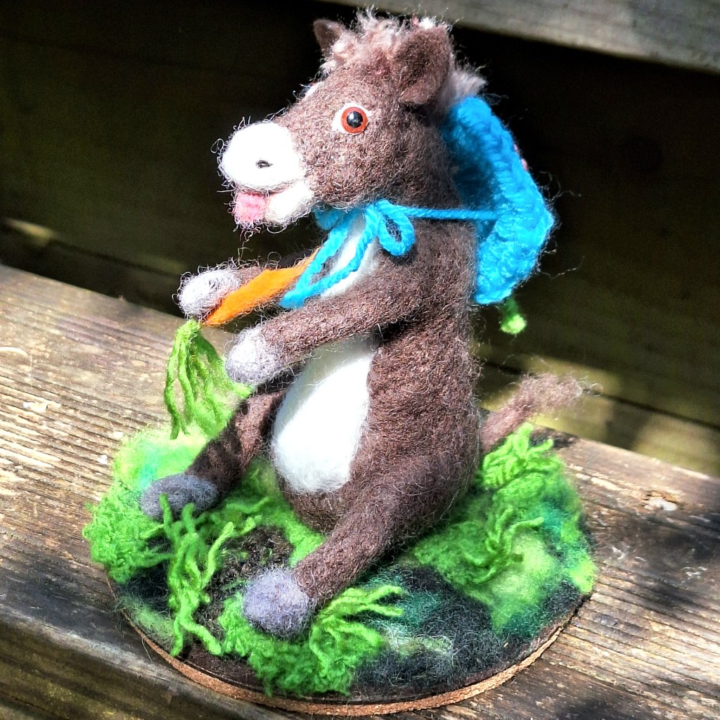 Needle-felted donkey