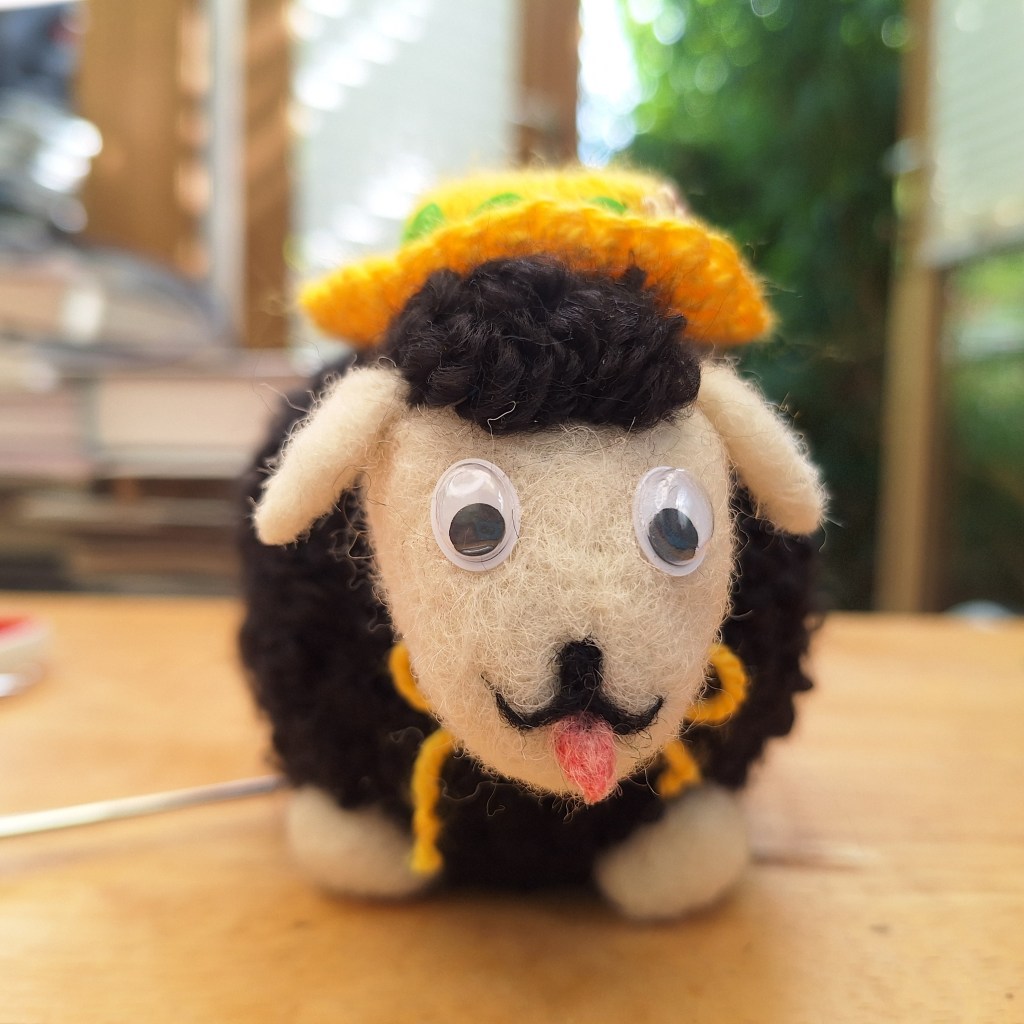 Needle-felted sheep